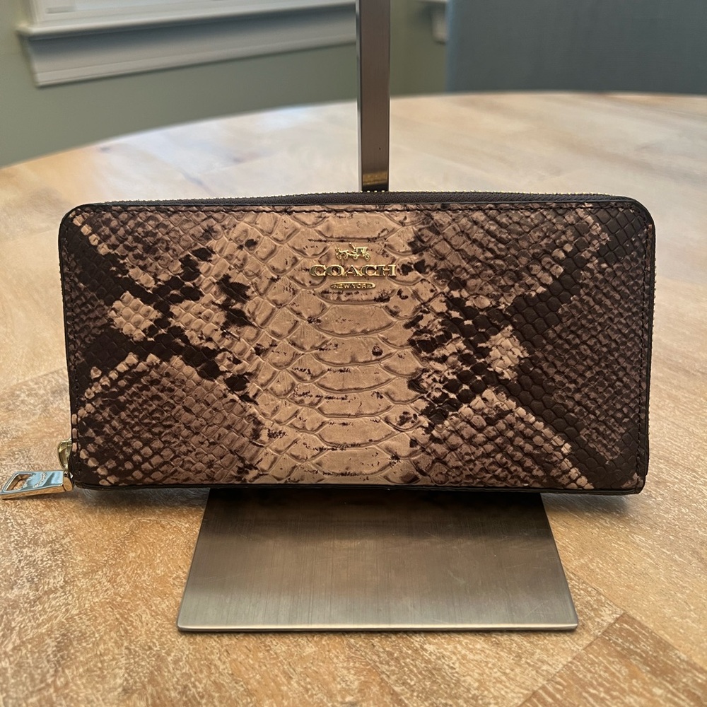 Coach Zip Wallet Python Embossed - image 1